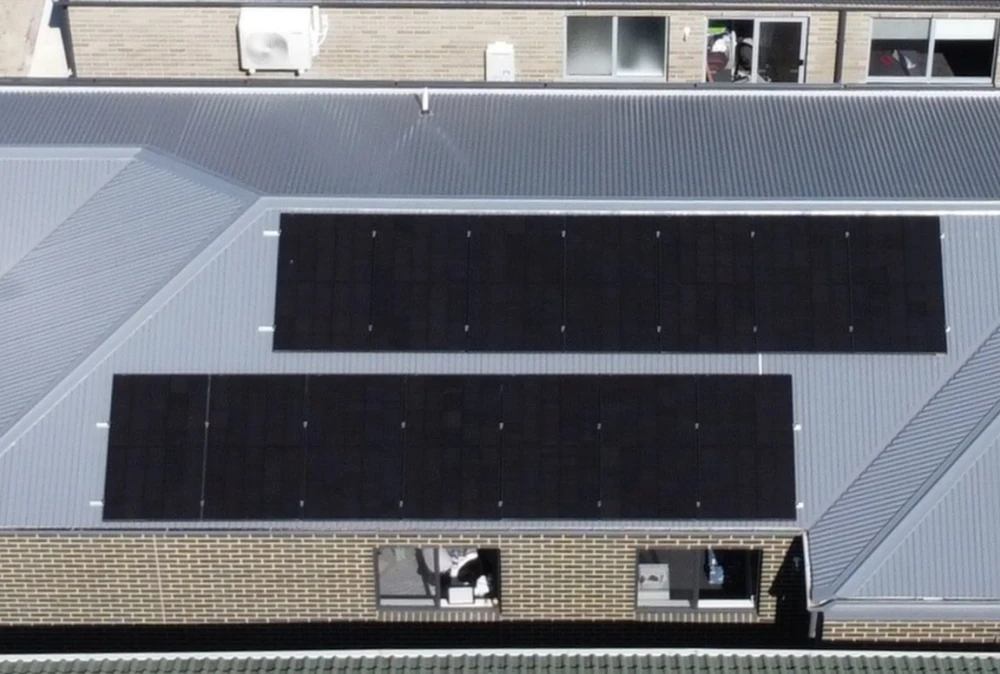 Modbury North house solar panels birds-eye view